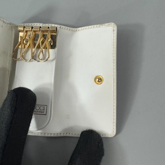 Authentic Vintage Gucci Mico GG White Canvas 4-Key Case - Picture 10 of 15